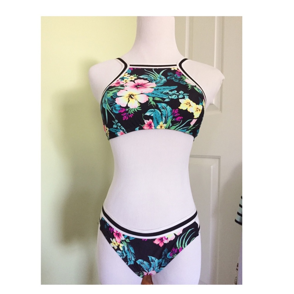tropical floral bikini set (can be sold separate)